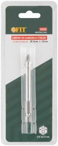 Сверло по кафелю шестигранный U-хвостовик под биту, 10 мм фото 3