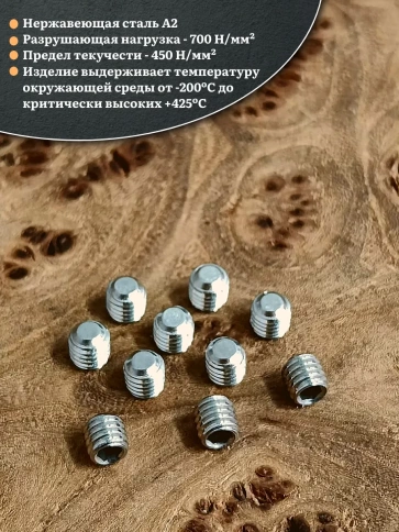 Винт установочный нержавеющий 4х4 DIN913 (гужон) фото 8