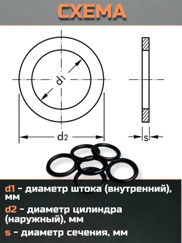 Кольцо уплотнительное 12 мм ( 12х17х30 ) резиновое, 10 шт. фото 2