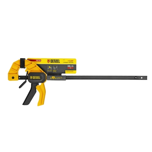 Струбцина тип F усиленная быстрозажимная, нейлоновый корпус 55х300 мм Denzel фото 3