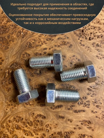 Болт высокопрочный М16х30 ОЦ к.п.8.8 DIN933 (10 шт.) фото 4