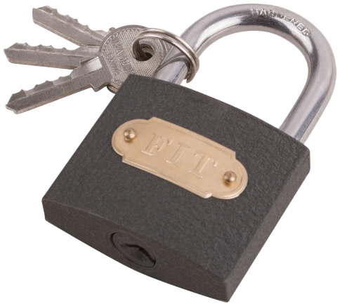 Замок навесной железный 50х40 мм стальная дужка 7 мм фото 2