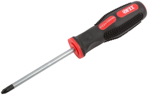 Отвертка Универсал, CrV сталь, прорезиненная ручка, Профи 6х100 мм РZ2 фото 2