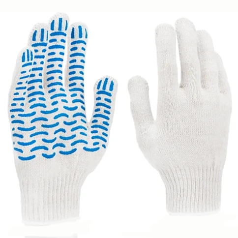 Перчатки трикотажные ПВХ, покрытие Волна, 10 класс вязки, Россия фото 1