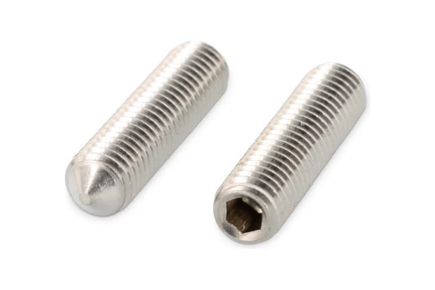 Винт установочный 4х8 мм с внутренним шестигранником DIN 914, нержавеющая сталь А2 фото 2