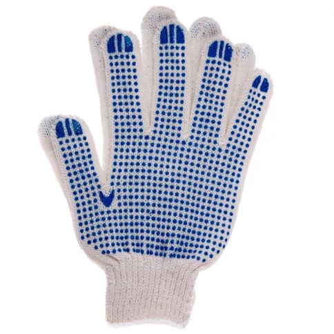 Перчатки трикотажные для ремонтых и строительных работ, с ПВХ точкой, 7 класс, Россия фото 1