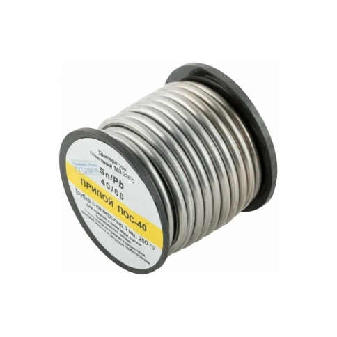 Припой с канифолью D 3 мм, 250 г, POS40 катушка фото 1