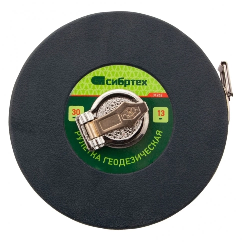 Рулетка геодезическая, закр.корп., фиберглас.лента 30м х 13мм Сибртех фото 6