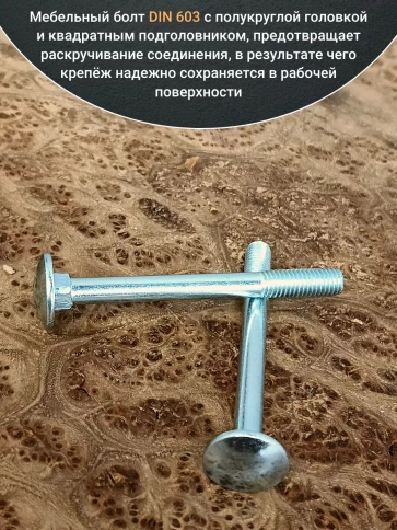 Болт мебельный полукруглая головка ОЦ DIN 603,20 шт. фото 93